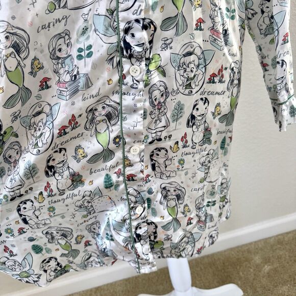 Disney Animators Collection Sleep Shirt Womens Small White Princess Lounge Gown - Picture 3 of 16